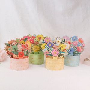 การ์ดป๊อปอัพดอกไม้ 3 มิติ 4 สี สำหรับตกแต่งวันหยุดและเป็นของขวัญ - Product Image 2