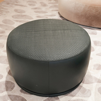 Pouf rond moderne en cuir avec dessus tressé, repose-pieds pivotant pour salon et chambre