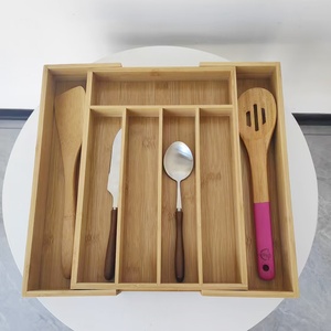 Hoàn Toàn Tre Có Thể Kéo Rộng 7-Ngăn Kéo Tổ Chức Dao Kéo Khay Nhỏ Hẹp Ngăn Tre Ngăn Kéo Tổ Chức - Product Image 1