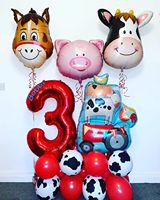 Ballons en aluminium animaux de la ferme : cochon, mouton, cheval, poulet, vache pour enfants, thème ferme, anniversaire, baby shower, décorations de fête à la ferme