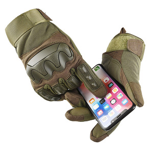 Guantes tácticos de entrenamiento al aire libre para hombre, protección de carcasa blanda, antideslizante, resistente al desgaste, dedo largo, soporte de pantalla táctil, logotipo - Product Image 1
