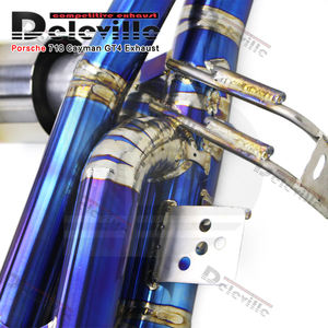Échappement Catback OEM pour <span class=keywords><strong>Porsche</strong></span> 718 <span class=keywords><strong>Cayman</strong></span> <span class=keywords><strong>GT4</strong></span> 4.0L 2016-2021 <span class=keywords><strong>Bleu</strong></span> brûlé Double embouts Essieu Échappement arrière Échappement sous vide - Product Image 5