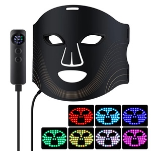 Masque facial LED sans fil en silicone flexible, thérapie par lumière rouge/NIR 4 couleurs (660/850 nm) avec super-lumière pour une couverture complète du visage - Product Image 5
