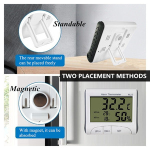 Trong nhà ngoài trời báo động nhiệt kế kỹ thuật số độ ẩm Màn hình hộ gia đình nhiệt độ Meter cho phòng - Product Image 5