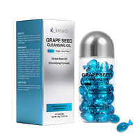 Capsules d'huile nettoyante aux pépins de raisin personnalisées OEM, démaquillant visage, perles émulsifiantes à dose unique pour voyage, cosmétiques de soin de la peau