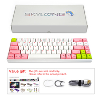 SKYLOONG GK68 SK68 68 Tombol Keyboard Mekanik pink Hot Swappable Rgb Backlit Typewriter 65% Keyboard