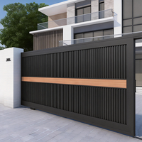 Portail coulissant électrique moderne en aluminium pour jardin, sur mesure