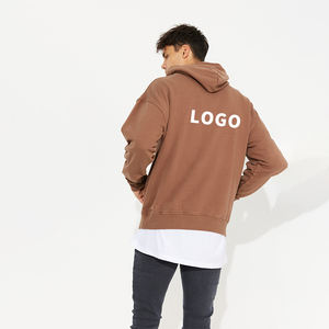 2023 unisexe 100% coton marron Vintage lavé pull sweat nouveau Logo personnalisé broderie à capuche tricoté imprimé pour hommes automne - Product Image 3