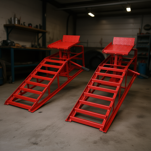 Rampe hydraulique rouge 5 tonnes en métal pour réparation de voitures et camions, outil de service pour garage et entretien de véhicules - Product Image 2