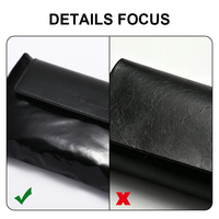 Vente en gros de pochettes à lunettes pliables rectangulaires en cuir PU de qualité supérieure, douces et résistantes à la pression, style rétro, personnalisées