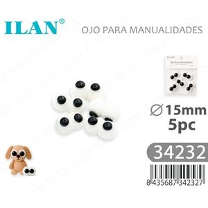Occhi Artigianali Ilan 15mm 5pz per Giocattoli di Peluche - Product Image 1