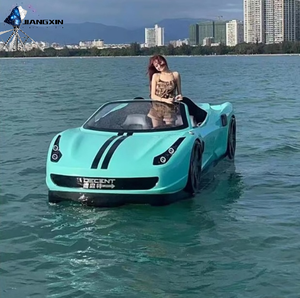 مجسم سيارة سباق برمائية قابلة للتخصيص باللون الأصفر من الألياف الزجاجية بمقاعد قابلة للفصل للعرض المائي والبري - أعمال فنية من الراتنج OEM/ODM - Product Image 3