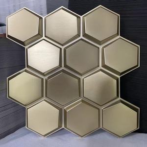 Modernes Design PVC Wasserdichte Sechseckige Tiefe Holzmaserung Dekorative PVC 3D-Wandpaneele für TV-Hintergrundwand Schlafzimmer - Product Image 4