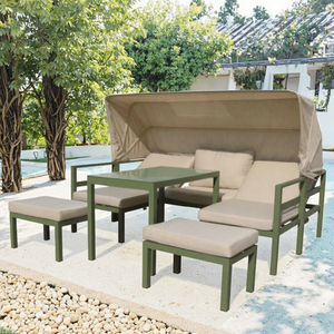 Yoho Ensemble de mobilier de jardin moderne en aluminium pour l'extérieur Prix compétitif pour les hôtels, les parcs, les cours, les appartements-pour les villas à manger - Product Image 1