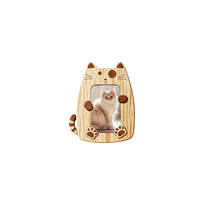 Cadre photo en bois en forme de chat découpé au laser, cadre photo animal en bois naturel, décoration de bureau, cadeau, vente en gros directe d'usine