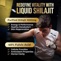 Vente en gros OEM Marque privée 30ml 100% Huile de résine de Shilajit de l'Himalaya en gouttes liquides, Compléments alimentaires pour la santé et la concentration cérébrale