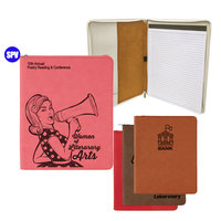 Portafolio de Cuero Sintético con Cierre y Grabado Láser, Portafolio A4 con Bloc de Notas Recargable para Grabado Personalizado, Regalos Empresariales
