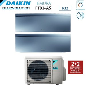 Aire acondicionado Daikin Bluevolution Dual Split Inverter EMURA SILVER III series 7 + 15 con 2MXM68N Wi-Fi integrado 7000 + 150 - Product Image 5