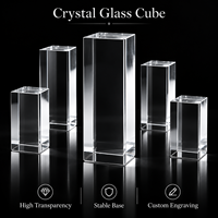 Bloc rectangulaire en verre cristal K9 transparent HBL, cube de cristal personnalisé avec gravure laser 3D pour cadeaux souvenirs d'entreprise