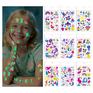 All'ingrosso del partito bambini oceano animale <span class=keywords><strong>sirena</strong></span> UV tatuaggio adesivi corpo braccio fluorescente Neon bagliore nel buio tatuaggi temporanei - Product Image 1