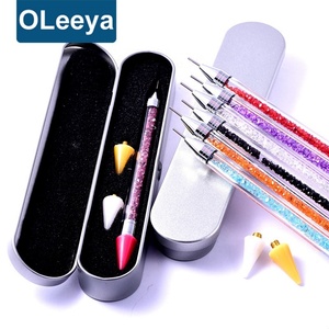 Crayon à double embout pour nail art, avec embouts en cire pour ramasser les strass, et emballage en boîte métallique, vente en gros - Product Image 2