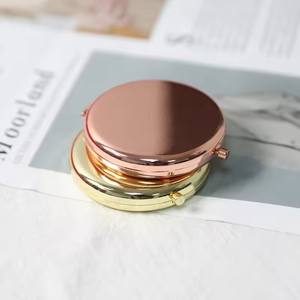 Double-Sided <b>Small</b> <b>Mirror</b> Portable Folding <b>Round</b> Makeup <b>Mirror</b> Rose Gold Simple Mini Men and Women Handheld Pocket <b>Mirror</b> - Product Image 2