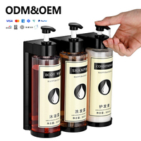 Distributeur de savon pour salle de bain et cuisine, distributeur de savon à pression, sous-bouteille, distributeur de savon mural sans clou, flacon de gel douche