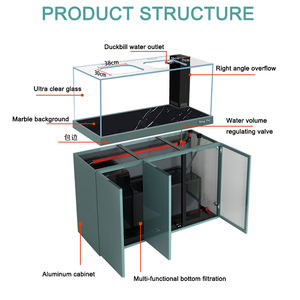 현대 직사각형 모양의 수생 장식 내부 필터 물 펌프 거실 수족관 용 어항 수중 유리 탱크 - Product Image 5