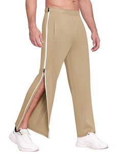 Pantalones de chándal Pierna Post Surgery Pant con bolsillos Tear Away Pantalones de baloncesto 2 Cremalleras laterales Snap Off Full Open Down - Product Image 1