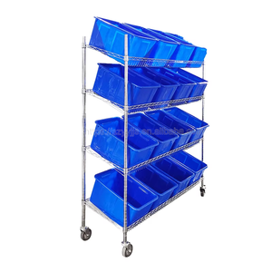 Estanterías de Alambre Cromado Ajustables de 4 Niveles, Estilo Moderno, Certificación NSF, para Exhibición de Frutas, Verduras y Compras - Product Image 2