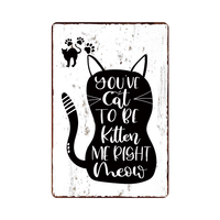 Vente en gros de plaques métalliques vintage 30x40cm, imprimées UV, thème chat, pour décoration murale