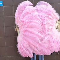 Très grand éventail dansant en plumes d'autruche pour décoration de fête de robe de mariage