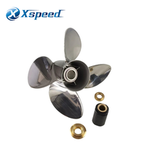 Hélice marine Yamaha 14 1/8x19 en acier inoxydable à 4 pales pour moteur hors-bord 115HP 130HP