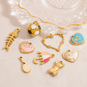 Stainless Steel DIY Jewelry Charms Mixed Shapes Plated Gold For <b>Bracelet</b> Making PJ92289A - Product Image 1