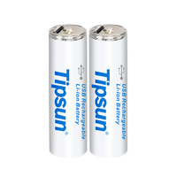 Batterie AA Type-C 1,5 V 2300 mWh rechargeable, port USB Tipsun pour jouets, horloge, lampe de poche