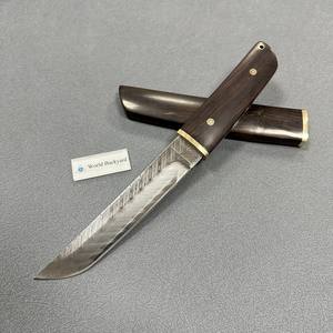 VG10บูชิโดขนาดเล็กสไตล์ญี่ปุ่นใบมีดเหล็กโบวี่แบบตายตัวพร้อมปลอกสายดาบไม้มะเกลือ - Product Image 5