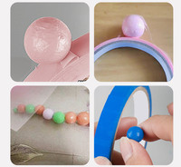 Bande adhésive de décompression pour adultes et enfants, jouet de boule arc-en-ciel DIY