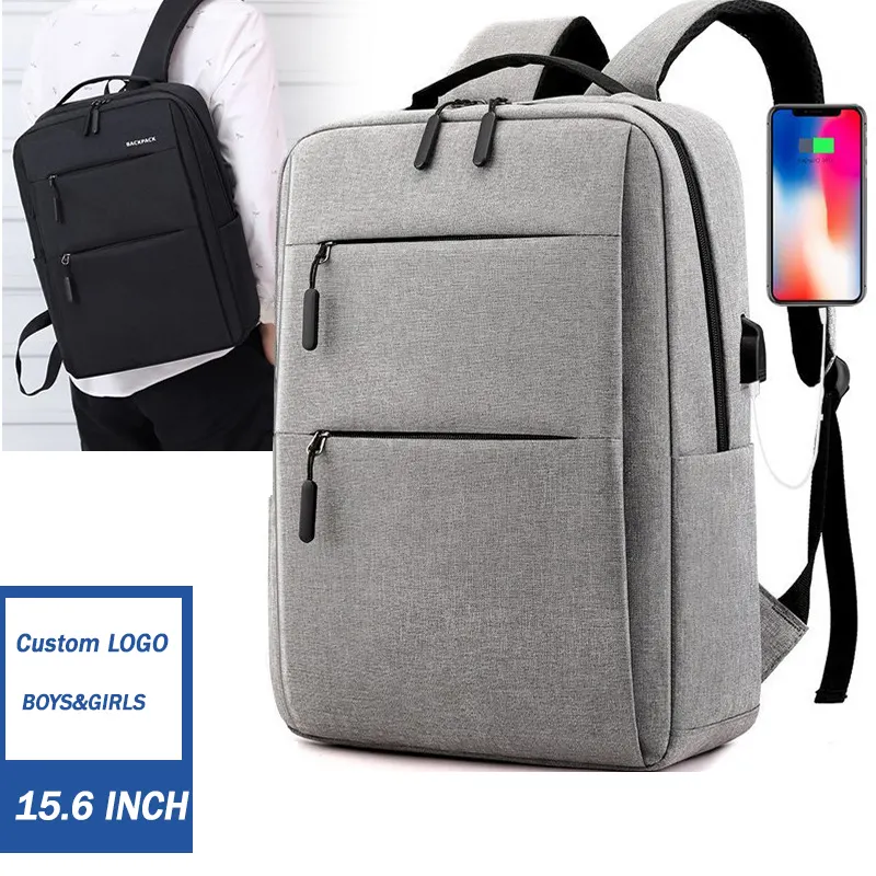 High Quality Print Logo College Anti Theft Business Waterproof School Bags Travel Luxury Usb Laptop Backpack