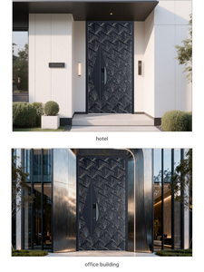 Современные входные двери из литого алюминия с 3D-резьбой для безопасности, звукоизоляции, для квартир, уличных объектов, торговых центров, отелей, больниц - Product Image 6