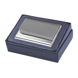 Tarjetero de Aluminio - Elegante PU Gris para Tarjetas de Crédito, Tarjetas de Visita o Logotipos Personalizados para Uso en Oficina - Product Image 2