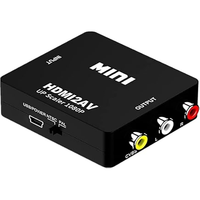 Adaptor hdmi ke Av 1080p60HZ HD, kualitas tinggi Video TV rumah Hdmi2av untuk proyektor kamera komputer