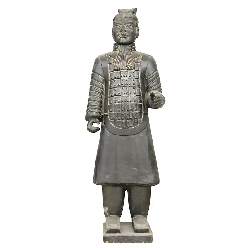 Fabriek Geleverd Zwart Aardewerk Kleur Handgemaakte Klei Chinese Terracotta Warrior