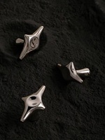 Poignées et Boutons de Meuble en Alliage de Zinc en Forme d'Étoile, Vente Chaude, Poignées Modernes pour Armoire, Poignées de Placard de Cuisine en Titane Argenté