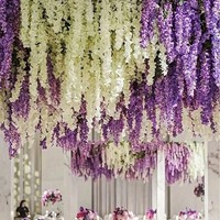 Fleurs artificielles parfumées en glycine suspendues pour la décoration de plafond de mariage, Pâques, Noël, style moderne