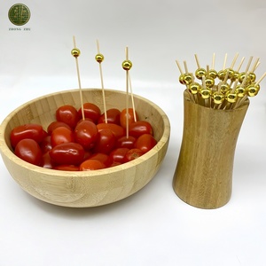Eleganti Spiedini <span class=keywords><strong>per</strong></span> Cocktail in Bambù Fatti a Mano, Stuzzicadenti <span class=keywords><strong>per</strong></span> Antipasti, Frutta, <span class=keywords><strong>Feste</strong></span>, Decorazioni <span class=keywords><strong>per</strong></span> Alimenti con Perle Dorate, Accessori <span class=keywords><strong>per</strong></span> Charcuterie - Product Image 5