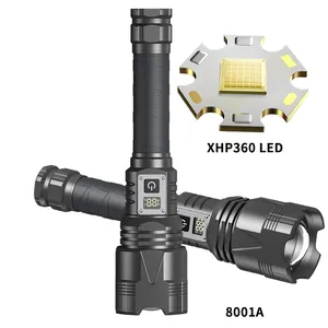 5000lumens 26650 xhp360 1500m 60W एलईडी Rechargeable मशाल प्रकाश उच्च शक्ति सामरिक लंबा शॉट सुर्खियों हाथ दीपक flashlights