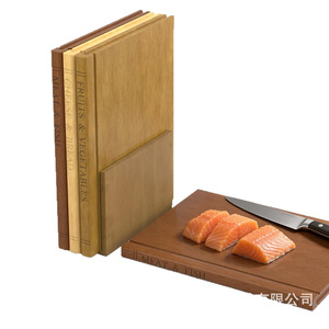 Book-Shaped Solid Wood Cutting Board Set 3Pcs Anti-Slip Kitchen Chopping Block For Meat Vegetables Bread - Product Image 2
