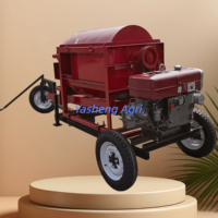 Batteuse agricole multi-cultures à trois roues pour riz, blé, quinoa, fonio, tournesol et graines oléagineuses, avec moteur diesel