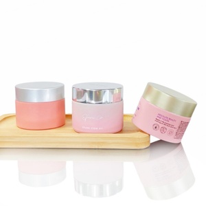Emballages cosmétiques personnalisés en verre rose mat givré, pots de maquillage, contenants de luxe vides pour crème pour le visage, 20g, 30g, 50g - Product Image 5