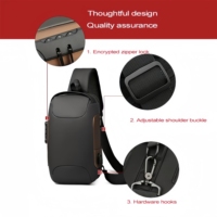 Nouveau design, vente en gros, sac de poitrine pour hommes, sac à bandoulière étanche pour le sport et le cyclisme, sac de poitrine décontracté